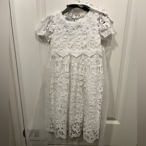 Carriage Boutique - White Lace Infant Christening Gown - 12-18 M